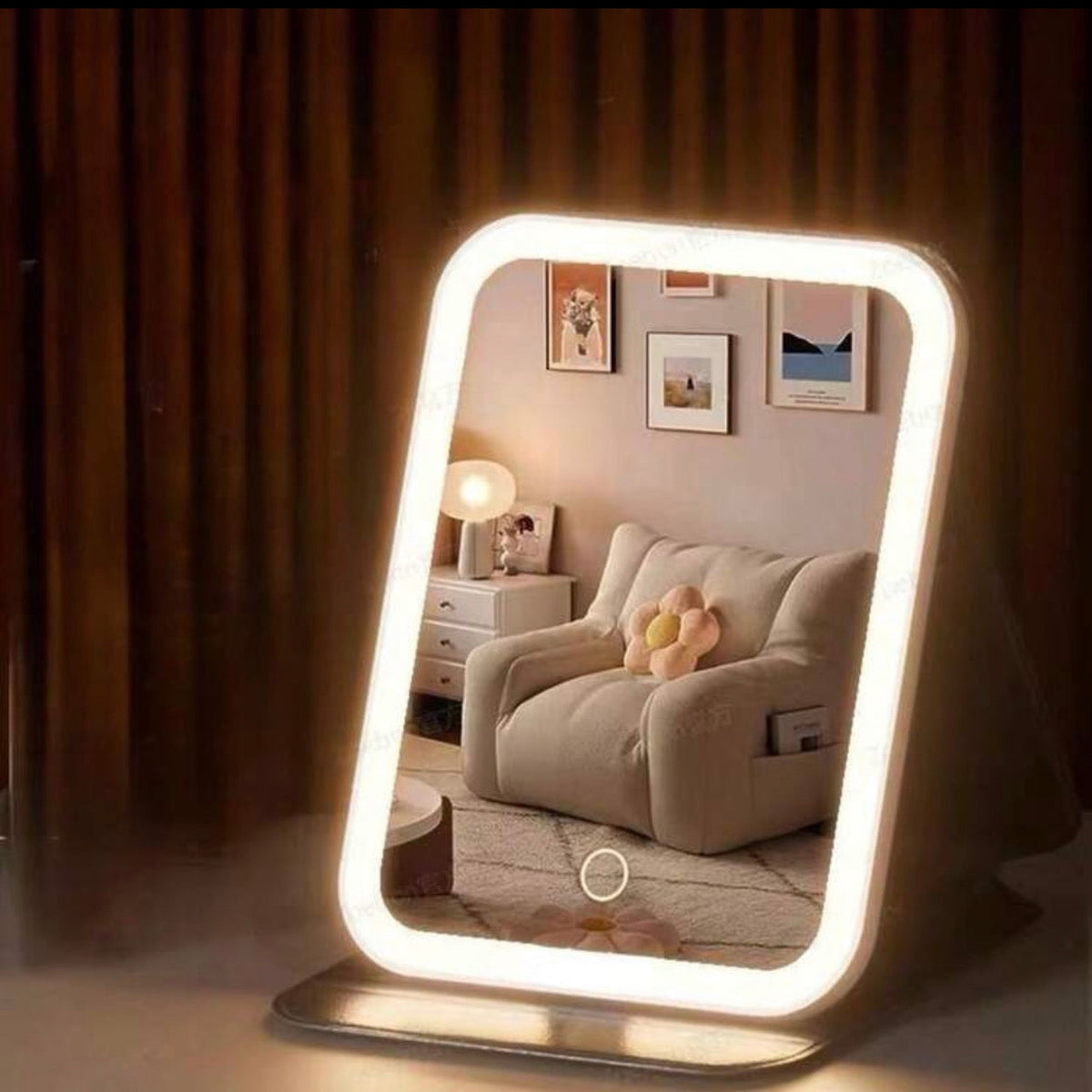 Trendy Led Mirror Three-Color Stepless Touch Dimming