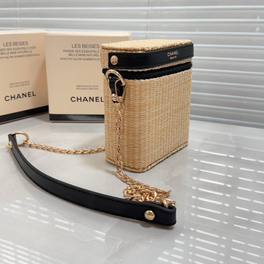 Chanel Beauty Cosmetic bag Transformed to Crossbody Bag with Style Chain