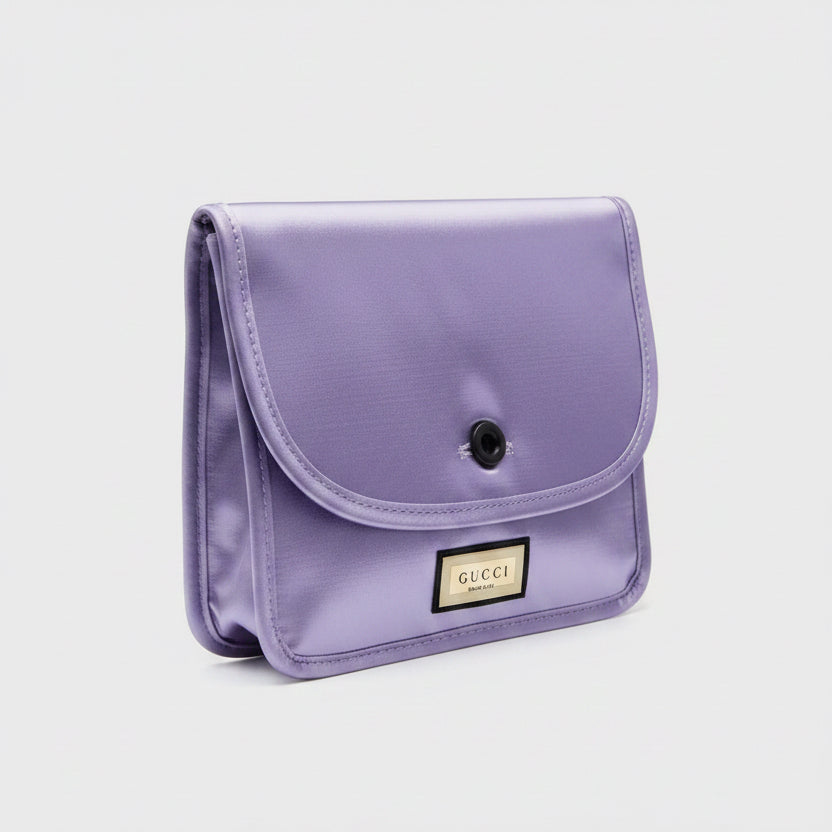 Gucci Beauty Counter Gift Lavender Satin Cosmetic Pouch
