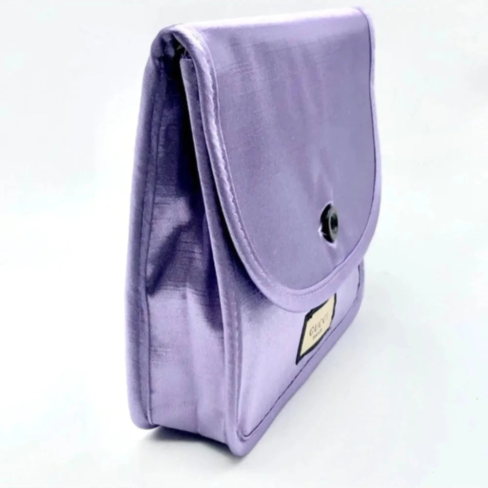Gucci Beauty Counter Gift Lavender Satin Cosmetic Pouch