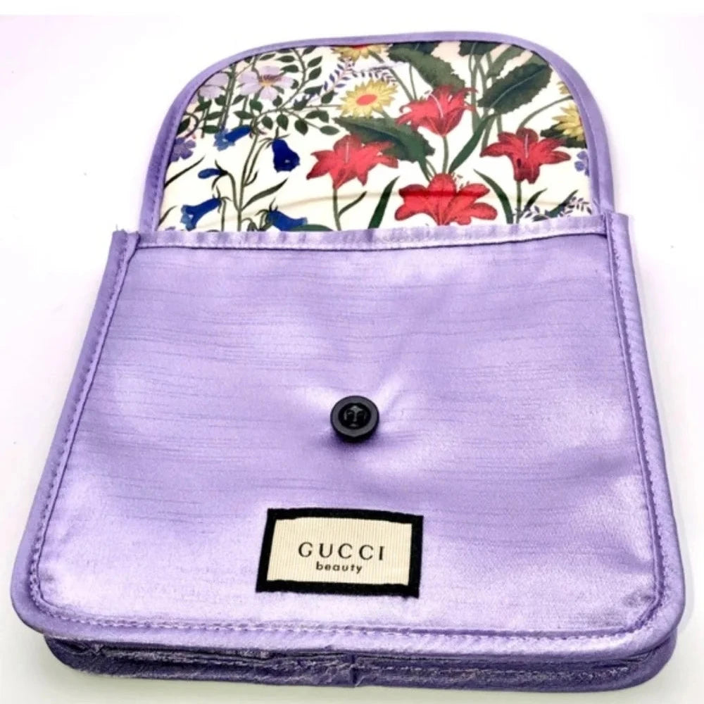 Gucci Beauty Counter Gift Lavender Satin Cosmetic Pouch