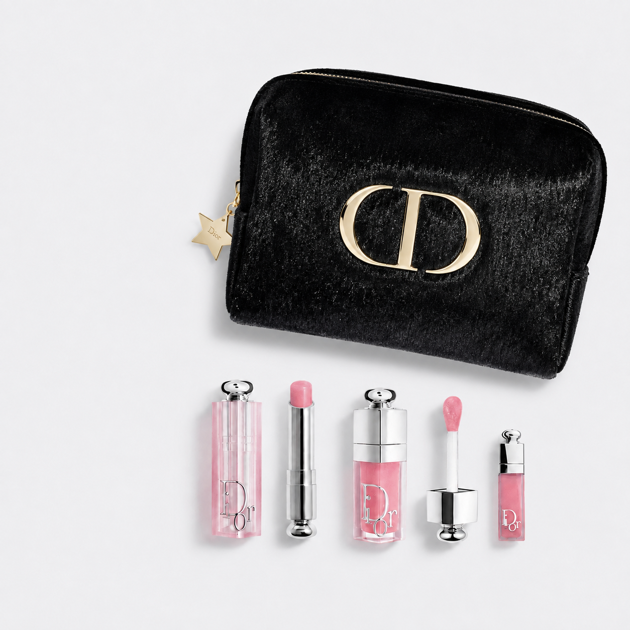Dior Beauty Gift Set Small Velvet Cosmetic Bag with Duo 001 set