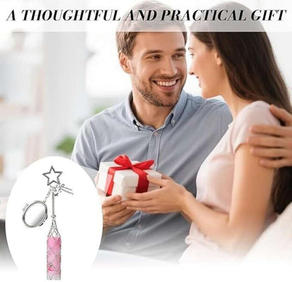 Mesh Lipstick Keychain, Mini Mirror - Lipstick Holder