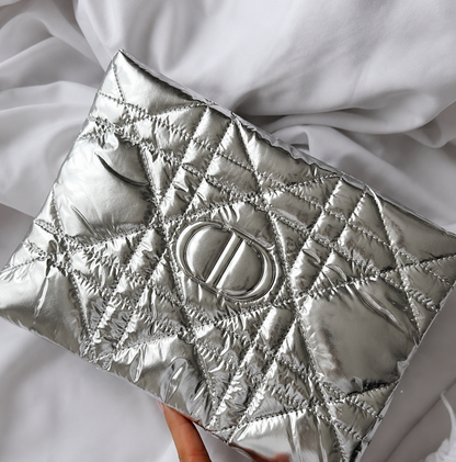 Dior Beauty Small Silver Pouch.