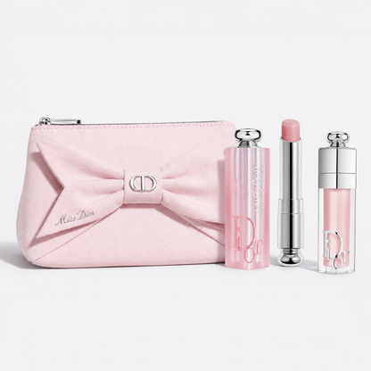 Dior Beauty  Pink Ribbon Pouch NEW 2026 with Addict Lip set 001 Pink and Gift Shopping bag