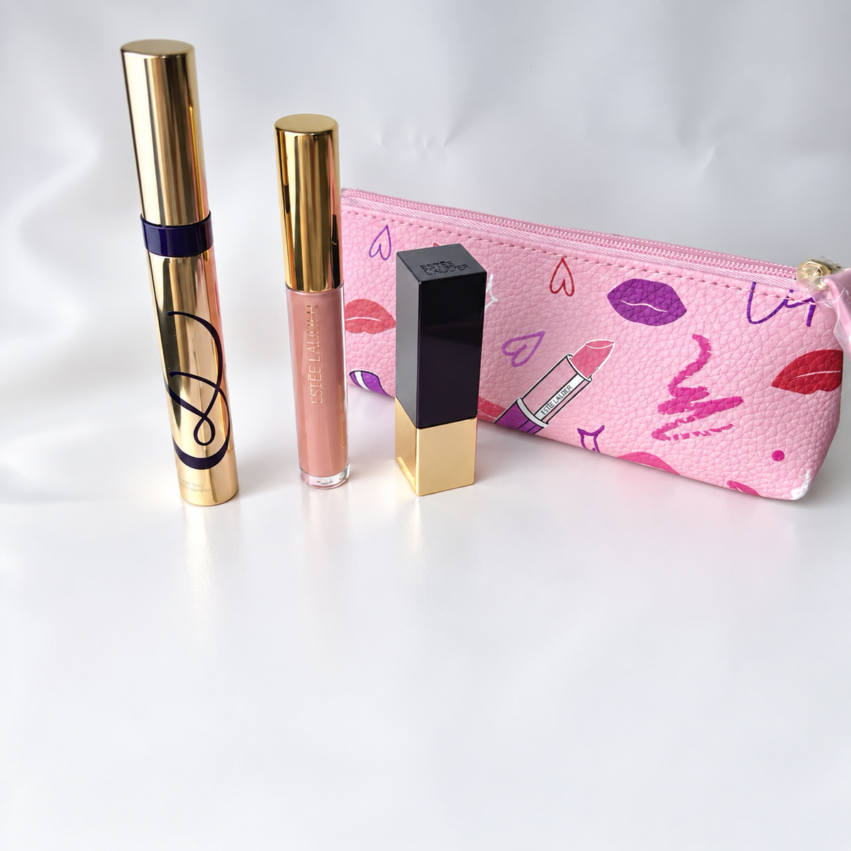 Estée Lauder Lipstick, Lip Balm, Mascara Makeup Bag