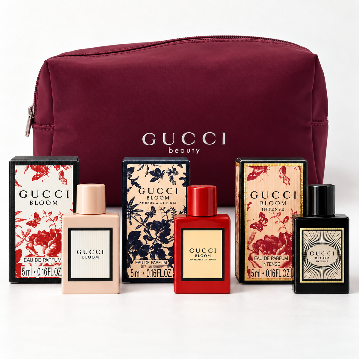 Gucci Beauty Pouch with 3 Bloom Flora MINI Parfume