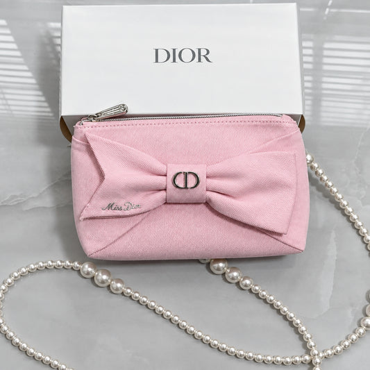 Dior Beauty  Pink Ribbon Pouch NEW 2026 Transformed to Crossbody Bag