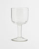 Clear glass wine glass on a white background
