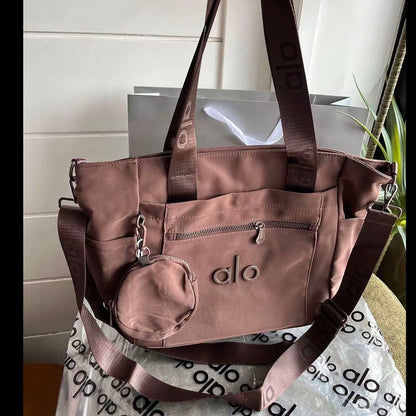 Alo Casual Outdoor Large Storage Nylon Handbag Brown - BusDeals