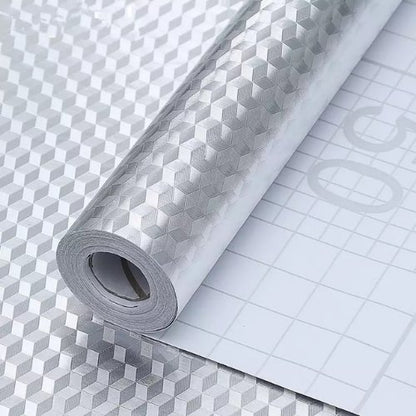 Aluminum foil waterproof paper kitchen stickers silver 40x3meter.