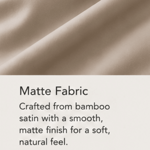 Bamboo Satin King Size 6 Pieces, quality Duvet Cover set, Matte Brown color. - BusDeals