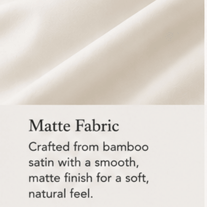 Bamboo Satin King Size 6 Pieces, quality Duvet Cover set, Matte off white color. - BusDeals