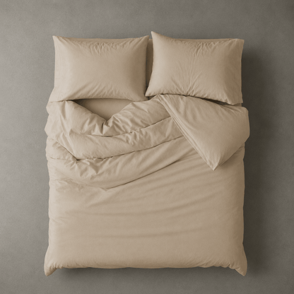 bedding set, Washable Cotton Light Beige Color. - BusDeals