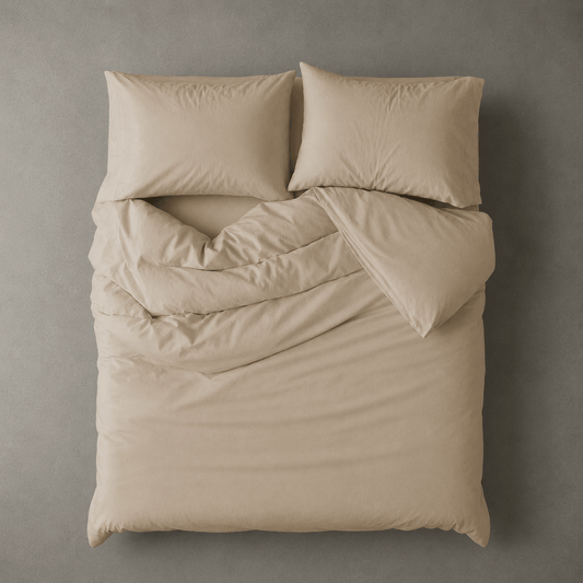 bedding set, Washable Cotton Light Beige Color. - BusDeals
