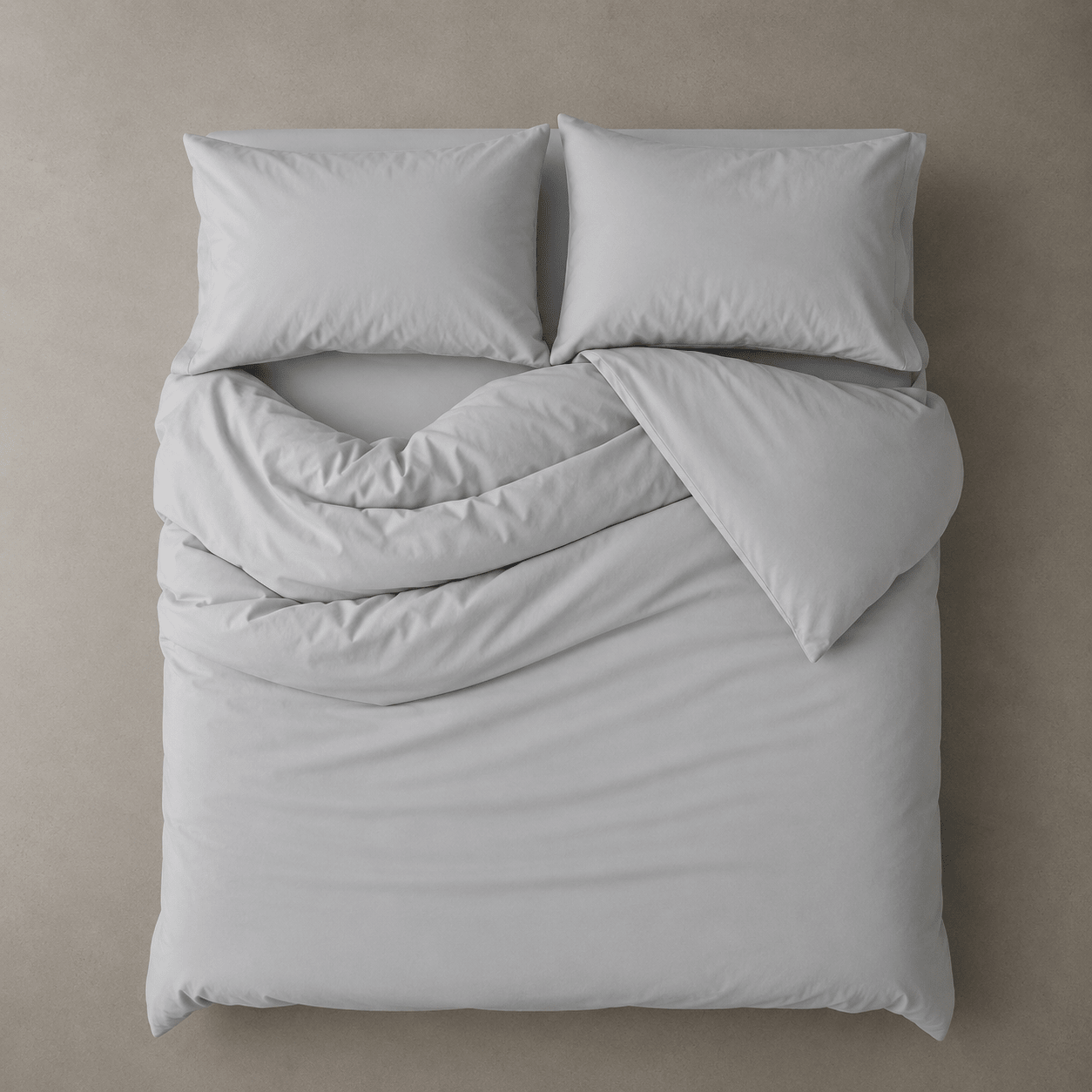 Bedding Set, Washable Cotton Light Gray Color. - BusDeals