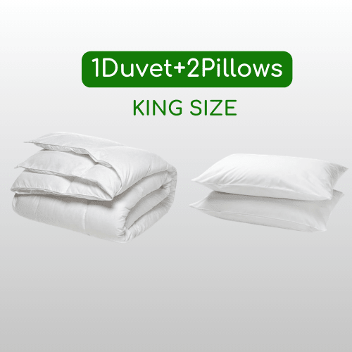 Bundle & Safe KING SIZE Soft 1 Duvet (220*240cm) with 2 Pieces Pillow (50*75cm) in vacuum - packed. - BusDeals