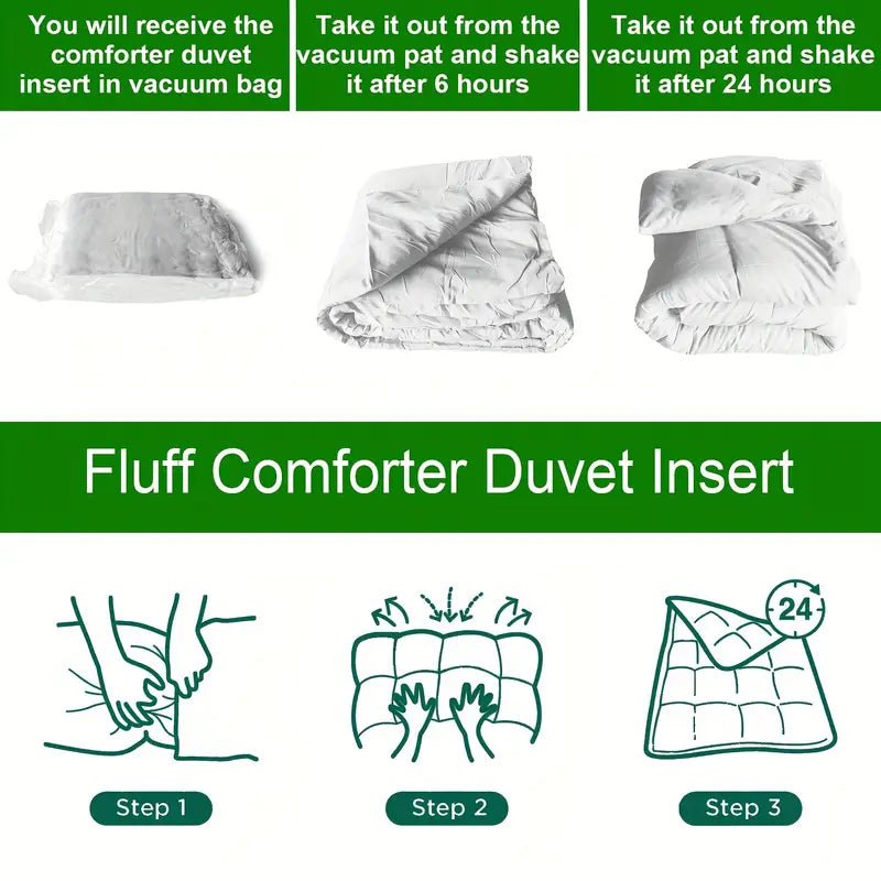 Bundle & Safe QUEEN SIZE Soft 1 Duvet (200*230cm) with 2 Pieces Pillow (50*75cm) in vacuum - packed. - BusDeals