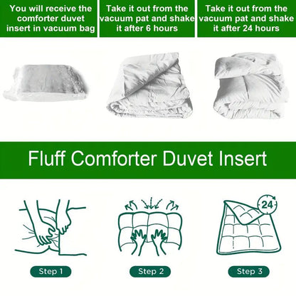 Bundle & Safe QUEEN SIZE Soft 1 Duvet (200*230cm) with 2 Pieces Pillow (50*75cm) in vacuum - packed. - BusDeals