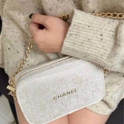 Chanel Beauty Cosmetic Bag Transformed Luxury Canvas Crossbody Bag - BusDeals