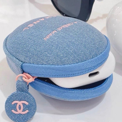 Chanel Beauty Denim Pouch Transformed to Bag with Style Chain - BusDeals
