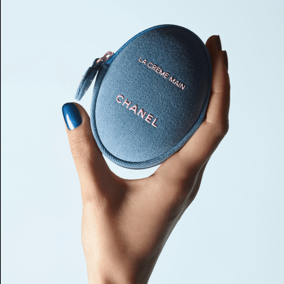 Chanel Beauty Denim Pouch Transformed to Bag with Style Chain - BusDeals