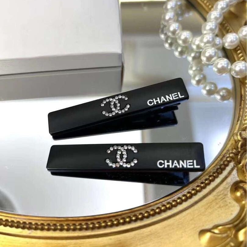 Chanel Beauty Hair Pin Hair accessory CC Counter Llimited Black 2 Set Novelty 6x1 cm - BusDeals