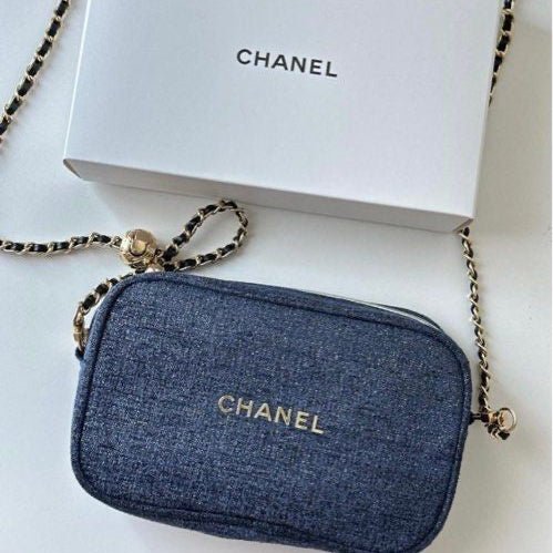 Chanel Beauty Transformed Cosmetic Navy Blue Luxury Canvas Crossbody Bag - BusDeals