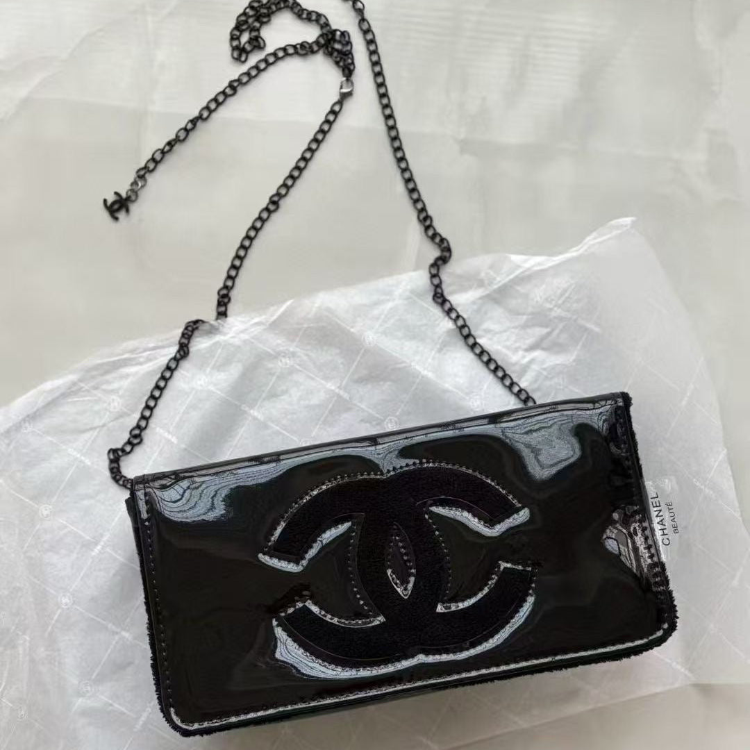 Chanel Beauty Transformed Cosmetic Novelty Boa Enamel Chain Shoulder Pouch - BusDeals