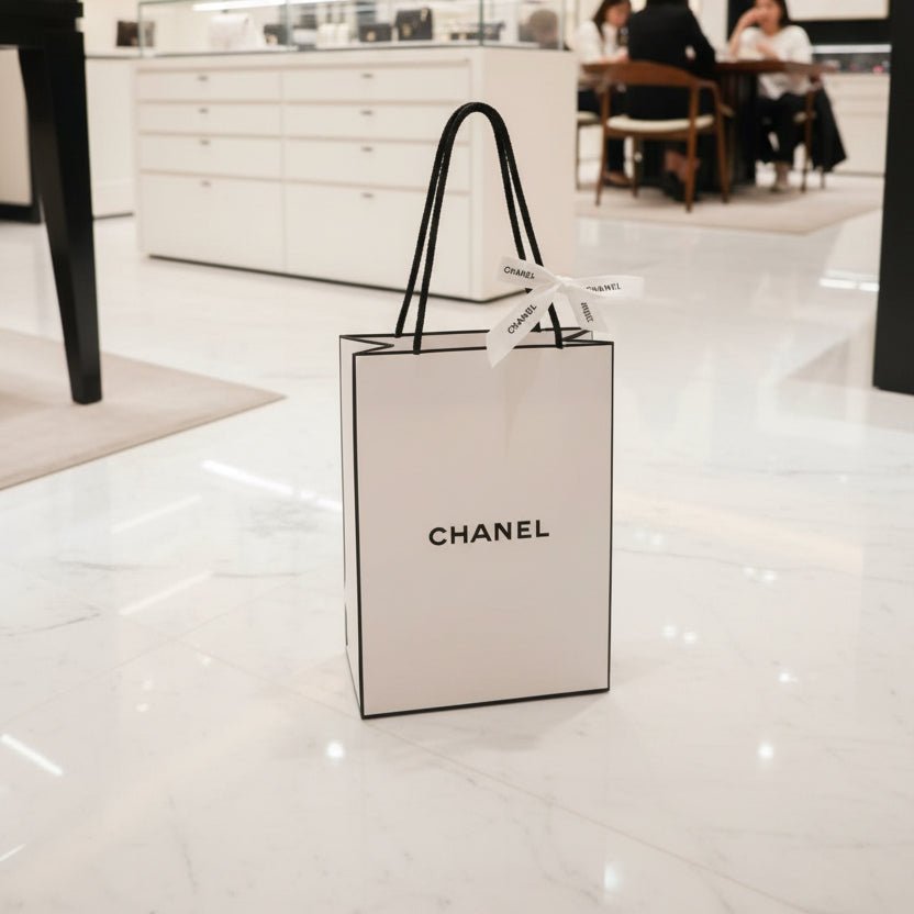 Chanel White Paper/Gift Bag - M Size 23*16cm with ribbon - BusDeals