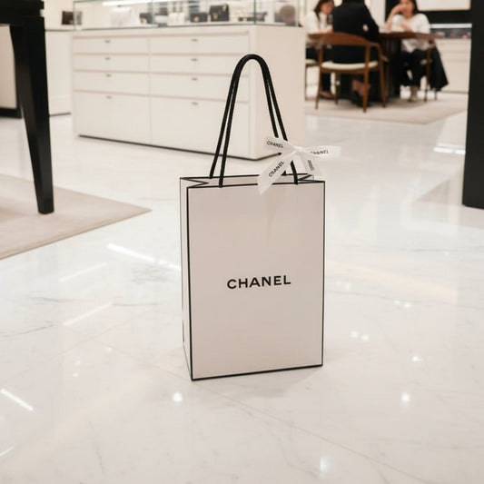 Chanel White Paper/Gift Bag - M Size 23*16cm with ribbon - BusDeals