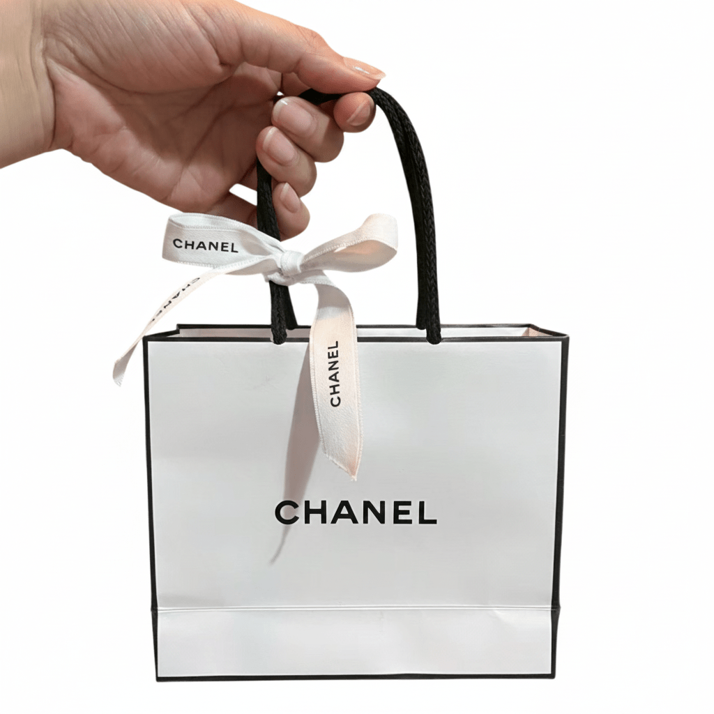 Chanel White Paper/Gift Bag - S Size 14*12cm with ribbon - BusDeals