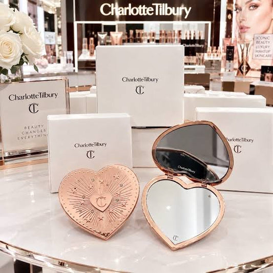 Charlotte Tilbury Heart Shape Makeup Compact Mirror, shopping bag - BusDeals