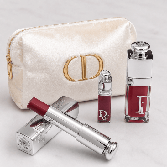 Christian Dior Beauty Shiny Cosmetic Bag with Gift Lip Care Set 2026 - Limited Edition- 3 Pieces - BusDeals