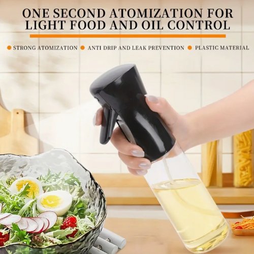 Continuous Spray Oil Bottle for Cooking - Hand - Held Air Fryer Oil Spritzer - Olive Oil Dispenser Bottle - BPA Free Plastic - Rectangle Shape - Kitchen Oil Mister for Salad, Frying, BBQ, Baking. - BusDeals