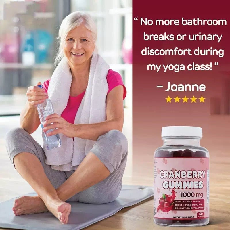 Cranberry Gummies Urinary Tract Health Gummies 1000mg - Supports Bladder, Kidney, ICU - Vegetarian (Cranberry 60 Gummies) - BusDeals