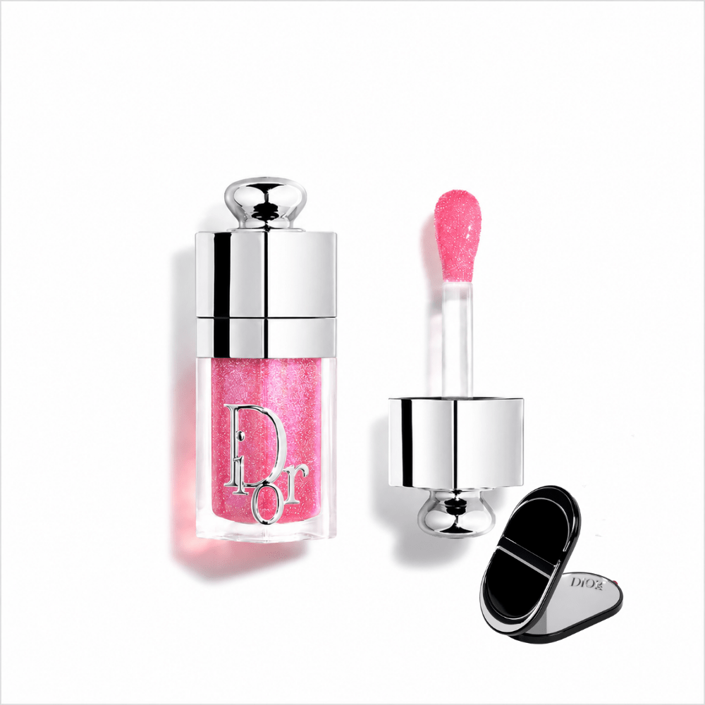 Dior Addict Lip Glow Oil Fizzy Pink 072 with gift mobile mirror - BusDeals