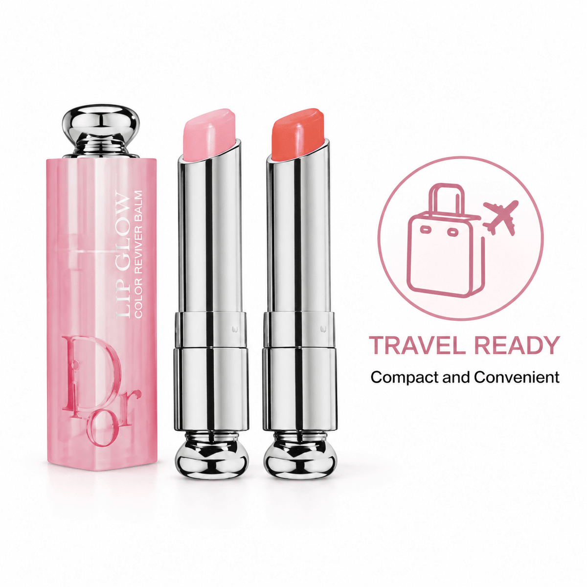 Dior Addict Lip Glow Reviver Duo Travel Collection 001 Pink 004 Coral - BusDeals
