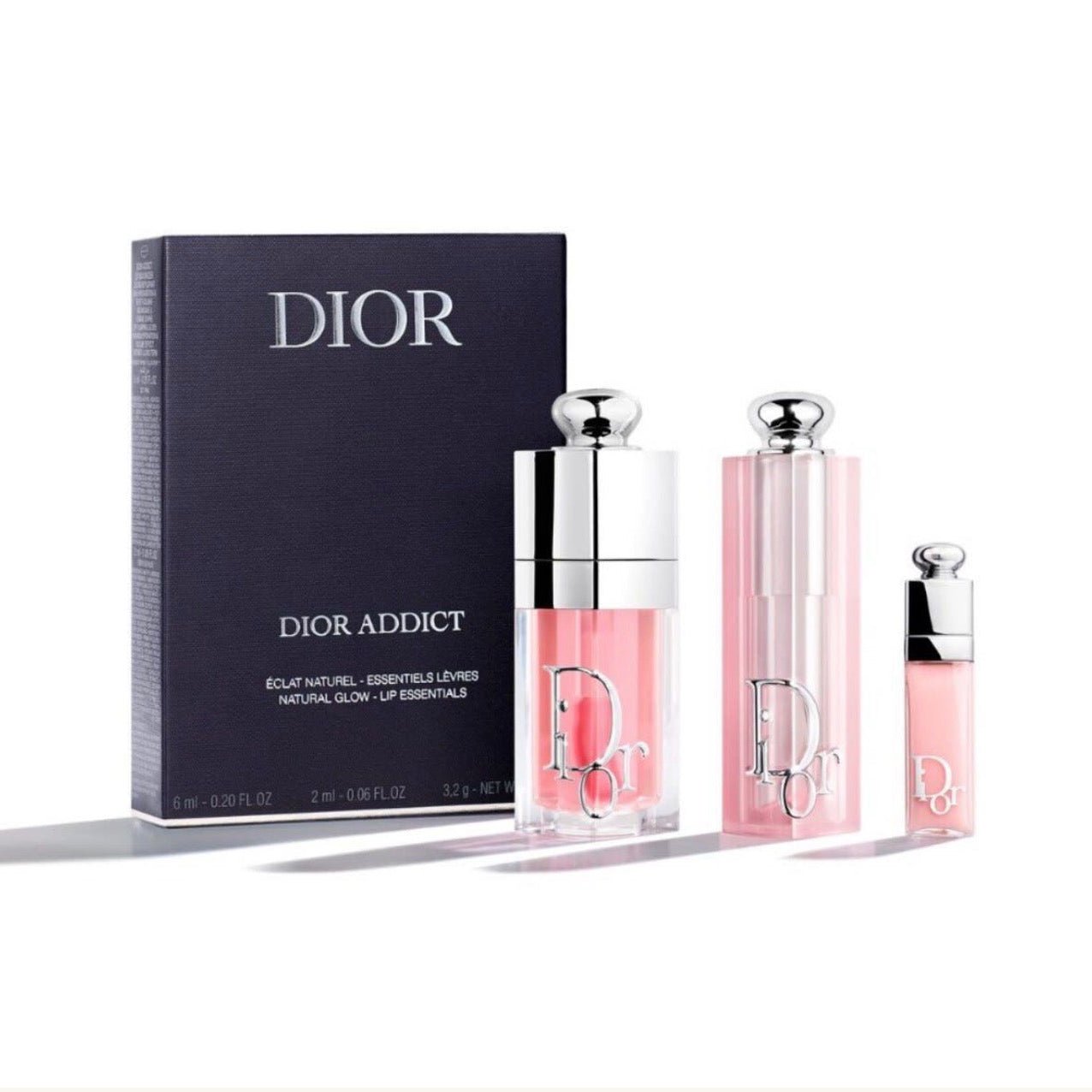 DIOR ADDICT MINI TRAVEL DUO 3-PIECE SET (001 Pink), Hydrating Lip Balm and Lip Oil - BusDeals