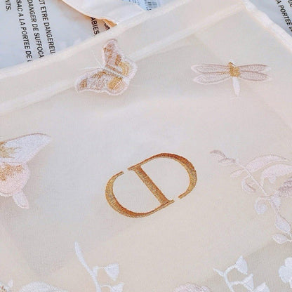 Dior Beauty Beige Mesh Embroidery Butterfly Gift Tote Bag - BusDeals