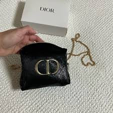 Dior Beauty Black Shimmering Cosmetic Pouch Transformed to the Bag with Gold Chain - BusDeals