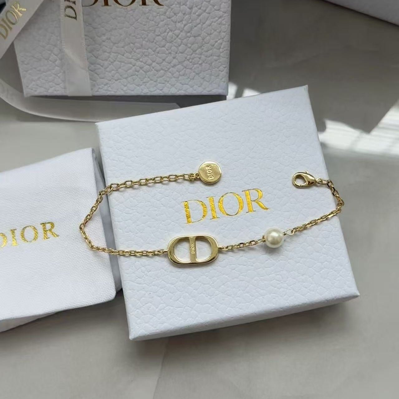 Dior Beauty CD logo Bracelet VIP Gift with Box, Shopping Bag - BusDeals