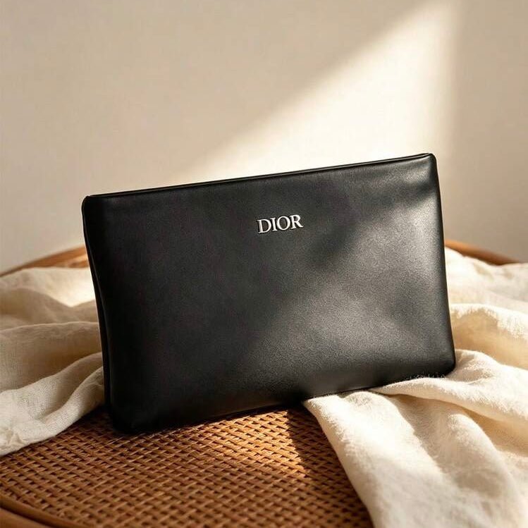 Dior Beauty Cosmetic Makeup Toiletry Black Pouch - BusDeals