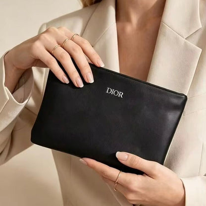 Dior Beauty Cosmetic Makeup Toiletry Black Pouch - BusDeals