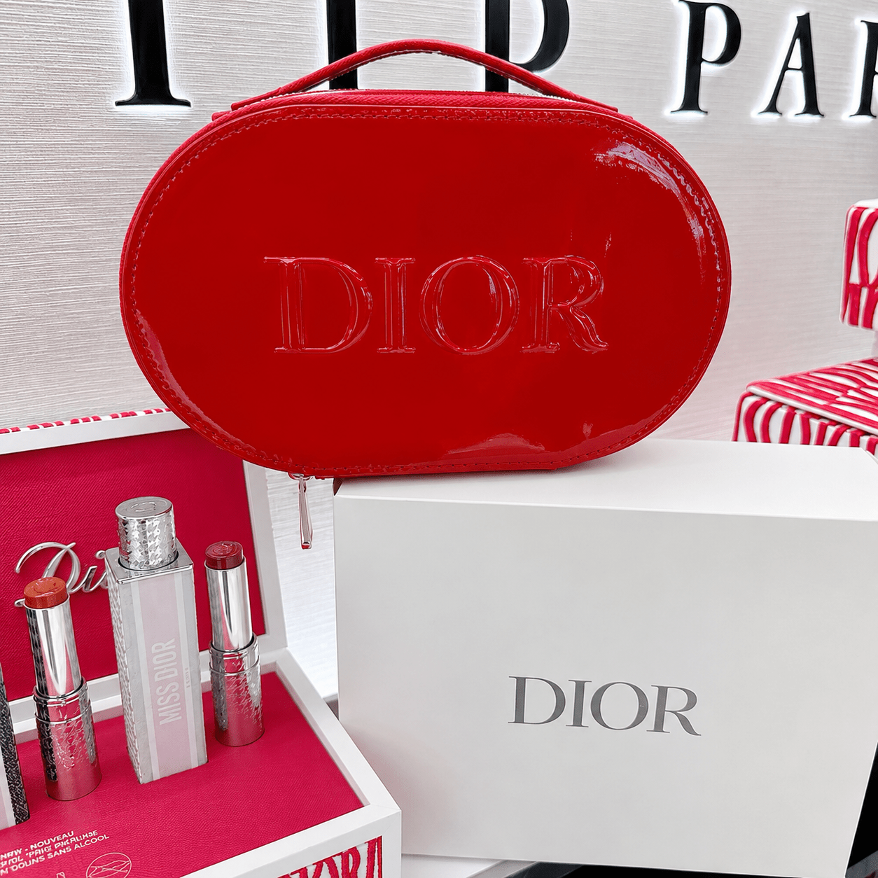 Dior Beauty Counter Gift Vanity Red Pouch Novelty Case - BusDeals