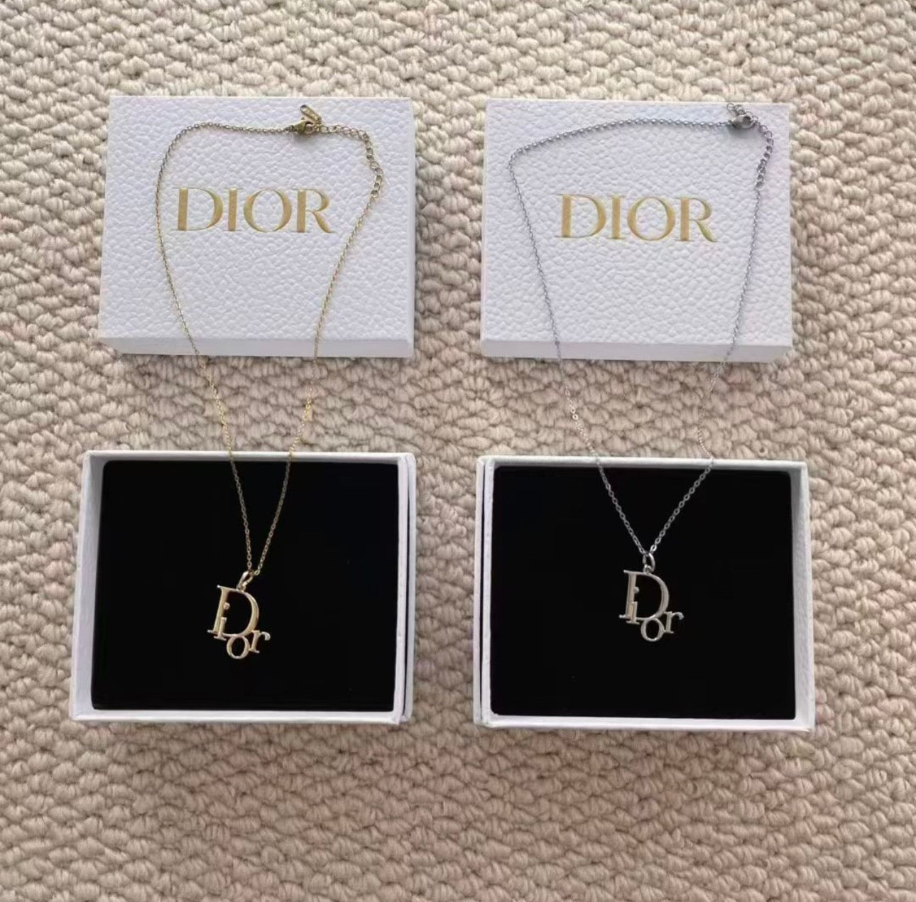 Dior Beauty DIY Necklace Gold color in a Gift Box and Shopping Bag - BusDeals