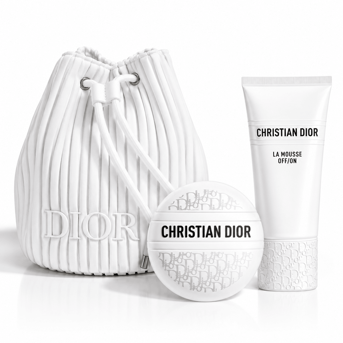 Dior Beauty Gift Set Drawstring Counter Makeup Bag with Balm Le Baume Cream and Foaming Cleanser - BusDeals
