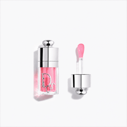 Dior Beauty Gift Set Round Flora Embroidered Mesh pouch with Lip Glow Oil (001 Pink) and Balm Le Baume with Shopping bag - BusDeals