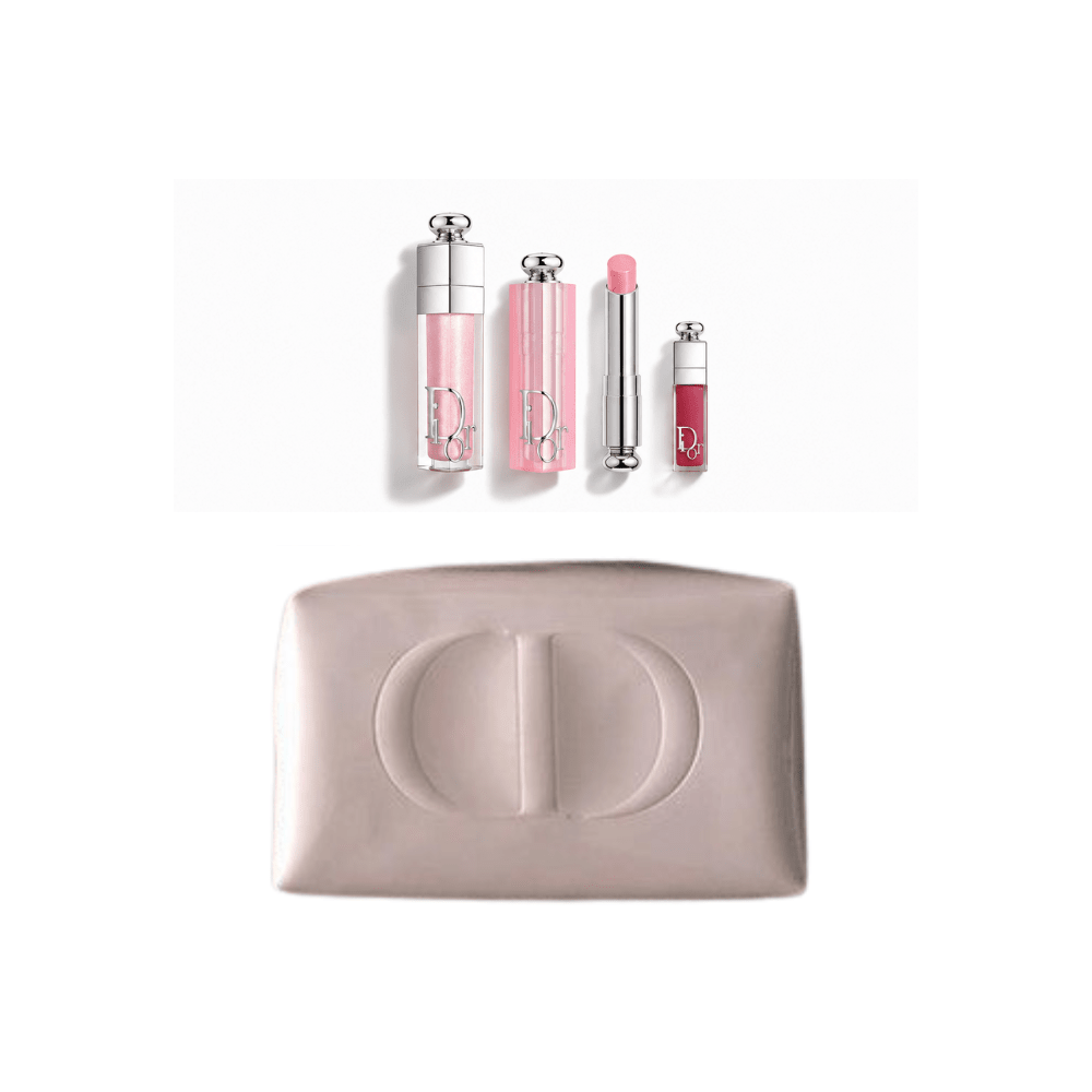 Dior Beauty Gift Set Vanity Pouch Dusty Pink, Dior Addict Lip set 001 Pink and Gift Shopping bag - BusDeals