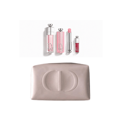 Dior Beauty Gift Set Vanity Pouch Dusty Pink, Dior Addict Lip set 001 Pink and Gift Shopping bag - BusDeals